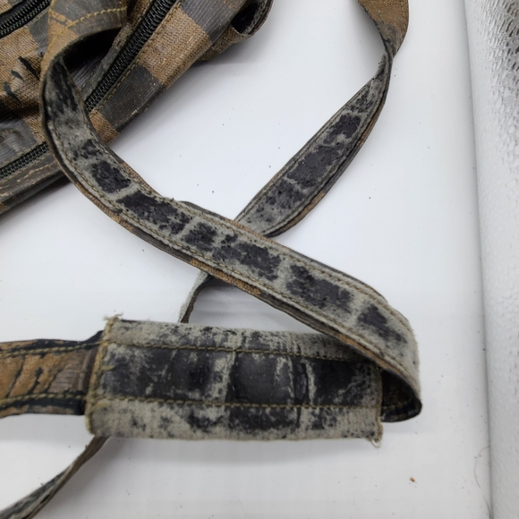 Fendi authentic coated canvas tobacco stripe EXTREME WEAR bag - Picture 13 of 15